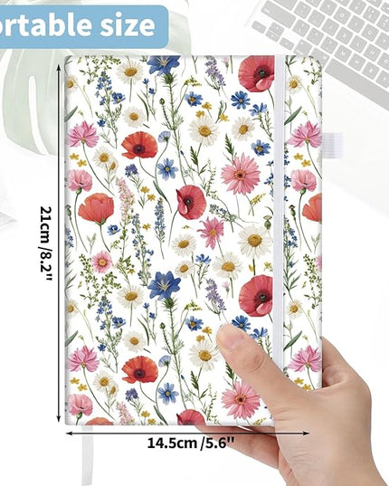160 Pages Lined Journal Notebook, 5.71" X 8.27" Writing & Journaling Hardcover Executive Notebooks for Student Worker Women Men Notepads Journals for Writing Travel & Organization, Floral