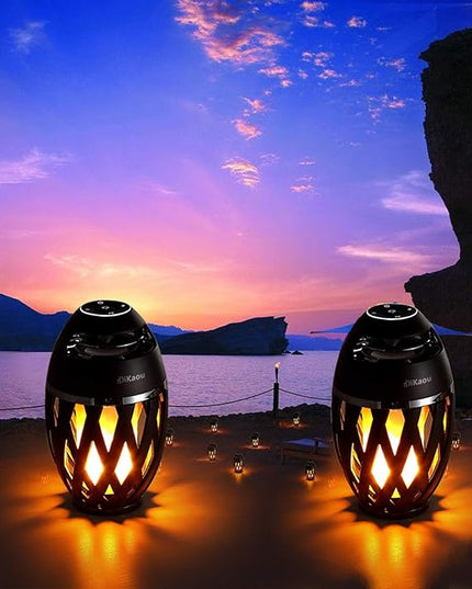 Led Flame Speaker, Torch Atmosphere Bluetooth Speakers&Outdoor Portable Stereo Speaker with HD Audio and Enhanced Bass,LED flickers Warm Yellow Lights BT4.2 for iPhone/iPad/Android