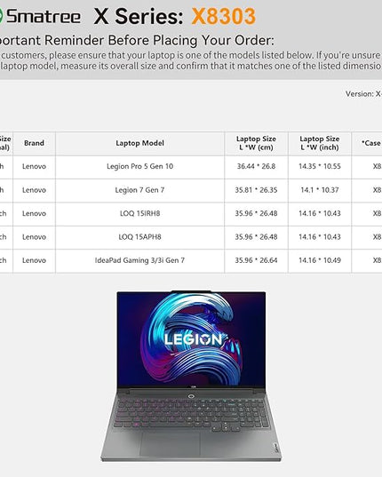 Smatree Hard EVA Protective Sleeve Case Compatible for 16 inch Lenovo Legion Pro 5i/5 Gen 10,for 15.6 inch Lenovo LOQ 15APH8/15IRH8,IdeaPad Gaming 3i Gen 7/Gaming 3 Laptop,Green(X8303G)