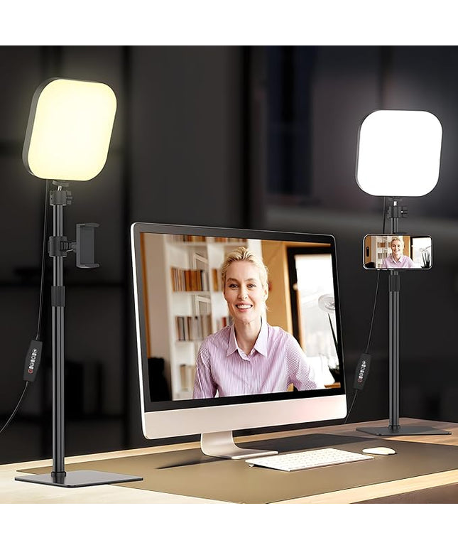 Video Conference Lighting, 180 LED Video Light with 3 Color & 5 Brightness & Timmer for Video Recording, Webcam Light Phone Holder for Laptop Computer Online Meeting, Video Calls, Live Streaming