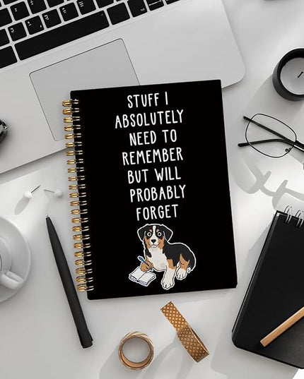 LIANGW Funny Australian Shepherd Dog Gifts Spiral Notebook Journal, Pet Dog Mom Lovers Owner Gifts Journal for Writing, Bernese Mountain Dog Gift for Women, Dog Office Stuff Supplies, 5.5x8.3 Inch