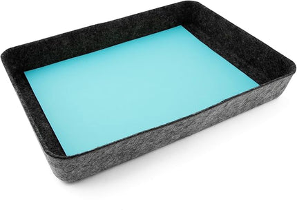 Three by Three Seattle Felt Like It! 13 x 9.5 Inch Felt Tray Drawer Organizer, Fits Standard Letter Size Paper Sheets, 3 Pack (Charcoal)