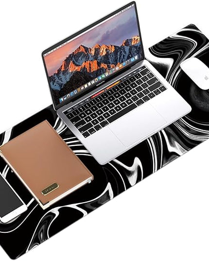 Gaming Mouse Pad XXL XL Large Mouse Mat Long Extended Mouse Pad Desk Mat Non-Slip Rubber Mice Pads Stitched Edges Thin Pad (Wave Black)