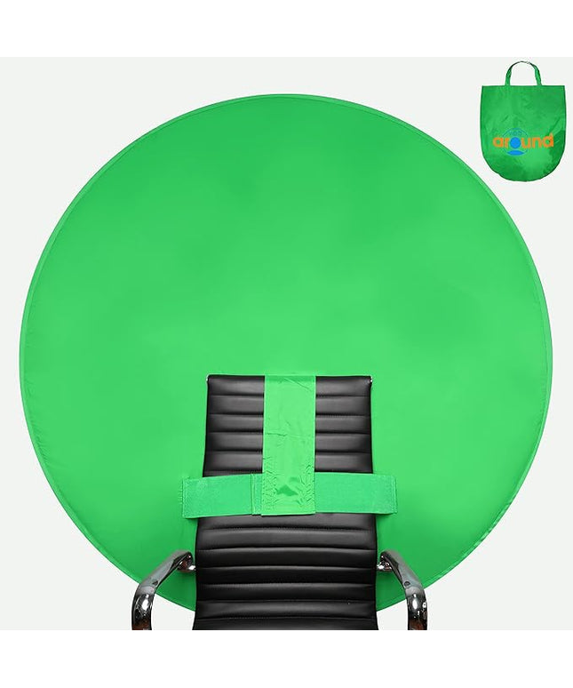 Webaround Big Shot 56" | Green | Portable Collapsible Webcam Backdrop | Attaches to Any Chair | Wrinkle-Resistant Fabric | Ultra-Quick Setup and Takedown | Perfect for Zoom, Webex, Teams, etc.