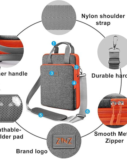 ZINZ Slim & Expandable Case 12.9 13 inch Travel Laptop Shoulder Bag for MacBook Air 13" M4/M3/M2/M1, MacBook Pro 13" M2/M1, iPad Pro 12.9"/13"/11", iPad Air 13",L01G05