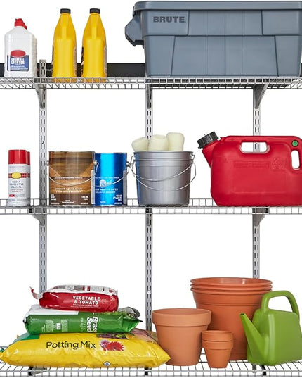 Rubbermaid Fasttrack Rail Storage 48"x16" 3-Shelf Kit, 350 lbs. Per Shelf, for Home/Garage/Shed/Workshop Organization