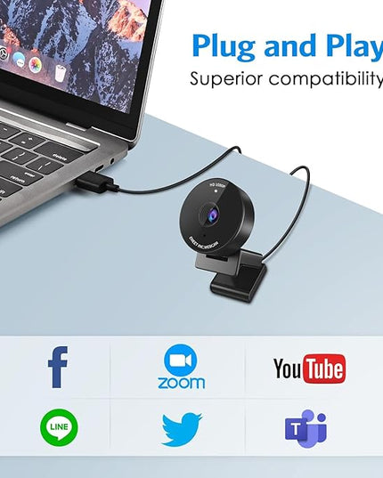 EMEET C950 Webcam for PC, 1080P Webcam with Microphone&Privacy Cover, Auto Light Correction, 70° FOV for Personal Use, Plug&Play Web Cam Protect Data, Perfect for Office Professionals&Remote Workers