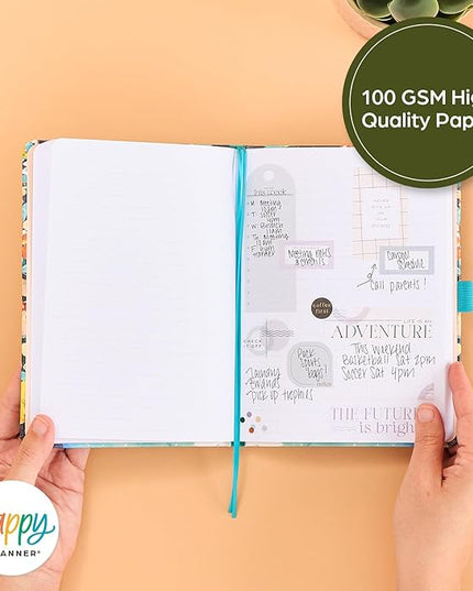 Happy Planner Book-Bound Dot-Lined Journal, Hardcover Journal for School or Office with Thick 100 GSM Paper, Serene Garden, 80 Pages, 5.75" x 8.25"