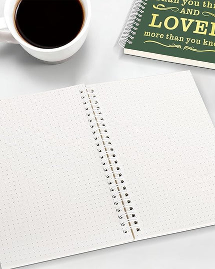 2Pcs Spiral Dotted Notebook,Inspirational Gifts A5 Dot Grid Spiral Notebook for Work & Sketching,Perfect for Office School Home Supplies,160 Pages (2, Dot Grid Dark green)