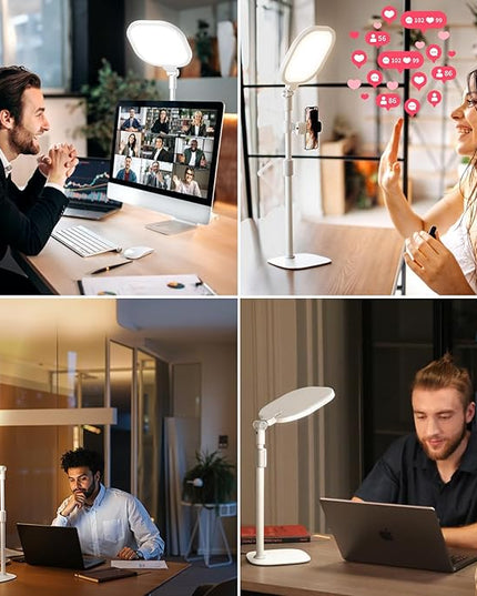 Lighting for Video Calls, 30 Light Modes Video Conference Light, Desk Ring Light with Stand for Webcam, Meetings, Live Stream, Home Office. CRI 97.8