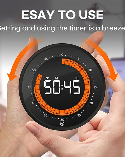 Digital Visual Timer, 60 min Countdown & Count up, Large Screen for Kids & Senior, Magnetic, Kitchen Cooking, Gym, Classroom, Productivity time Management Tool for Autism & ADHD