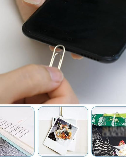 Binder and Paper Clips Set, 340 pcs Assorted Sizes in Container With Compartments - Silver Paper and Black Binder Clips for Home, School, Office Supplies