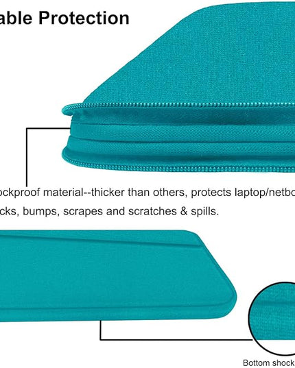 Laptop Sleeve Bag 15.6 inch, Durable Computer Carrying Bag Protective Case Briefcase Handbag with Front Pocket, Slim Laptop Case Cover for 15.6 Inch HP, Dell, Lenovo, Asus, Notebook, Light Blue