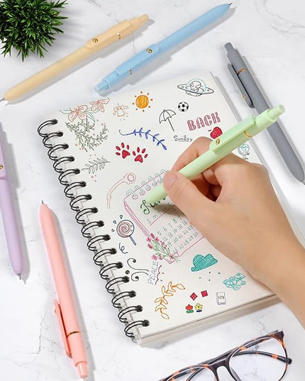 FIOVER Colored Pens, 6 Pack Colorful Gel Pens, Quick-Dry 0.7mm Medium Point for Journaling, Note Taking, Doodling, Aesthetic Office School Supplies, Gifts for Women Men(Multiple Colors)