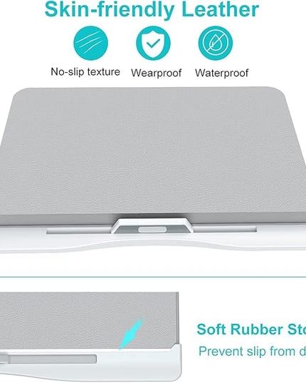 Laptop Bed Tray Desk, Foldable and Adjustable Lap Table with Heights and Angles, Upgraded-Sturdy Laptop Lap Desk for Bed/Sofa/Couch/Floor (2 Drawers, X-Large, Grey)
