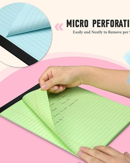 Colored Legal Pads, 3 Pack Writing Pads 8.5 x 11, Wide Ruled Legal Notepads, Lined Pads of Paper 8.5 x 11, Blue/Purple/Green Note Pads, 30 Sheets Per Legal Pads for School, College, Office, Home