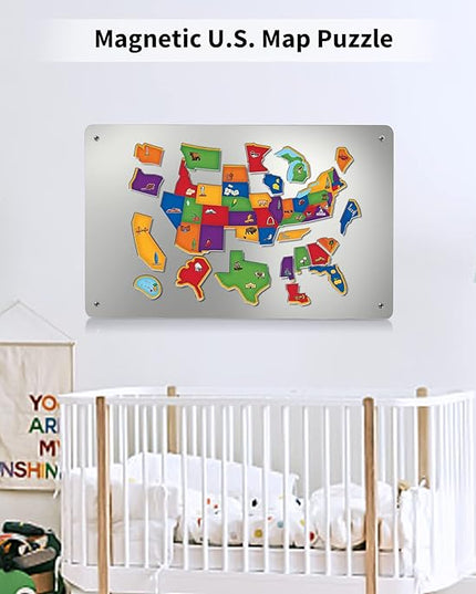 Magnetic Board,17.1" x 11.8" Magnet Display,for Magnets and Bulletin Board,Suitable for Wall, Refrigerator, Compartment, Cabinet etc,Comes with Dual Lock Tape for Easy Hanging (Silver)