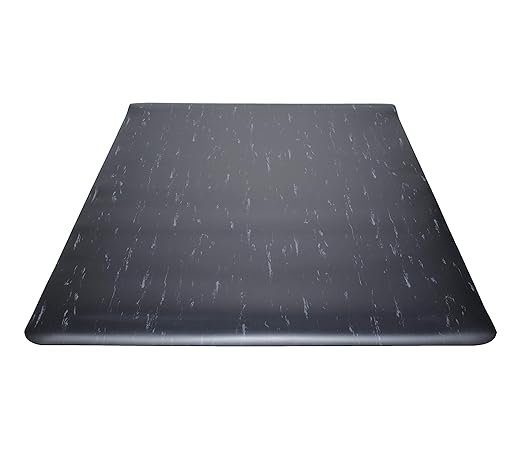 Guardian Marble Top Anti-Fatigue Floor Mat, Vinyl, 3'x5', Black, Black Marble (34366030CD)