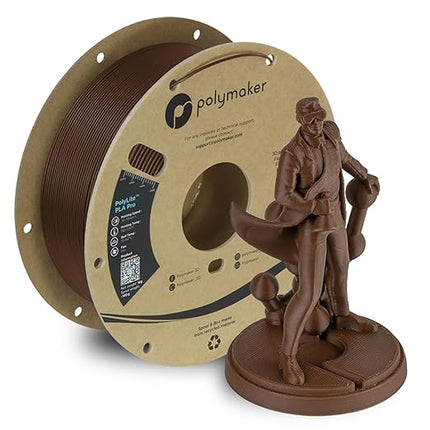 Polymaker PLA PRO Filament 1.75mm 1kg, Tough & High Rigidity Brown 3D Printing Filament, PolyLite PLA PRO 3D Printer Filament 1.75mm, Print with Most 3D Printers