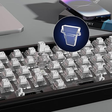 Kailh Box White Pro Switches for mx Mechanical Keyboard,3-Pin Thick Clicky/Firm Response/Gaming/RGB/Crisp Sound Switches(Box White Pro 72pcs)