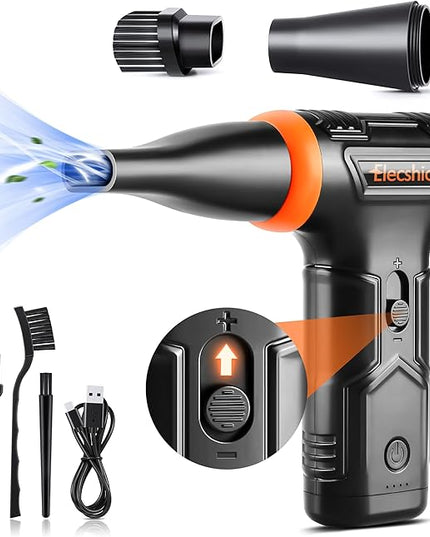 Compressed Air - Electric Air Duster, 50 mph 110000RPM Super Power Compressed Air Duster for PC/Computer/Blaster/Keyboard/Home, Variable Speed Cordless Canned Air Mini Dust Blower Quick Dusting