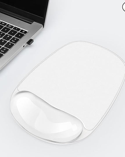 Gel Wrist Rest for Mouse,Ergonomic Mousepad with Clear Cushioned Palm Rest,Gel Mouse Pad with Wrist Support,Small Desk Mat,Office Desk Work Accessories for Women,Carpal Tunnel Relief (A-Clear)