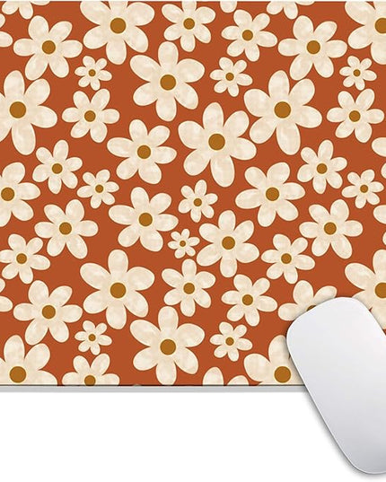 Square Mouse Pad Cute Flowers, Personalized Premium-Textured Custom Mouse Mat Design, Washable Mousepad Cloth, Non-Slip Rubber Base Computer Mouse Pads for Wireless Mouse
