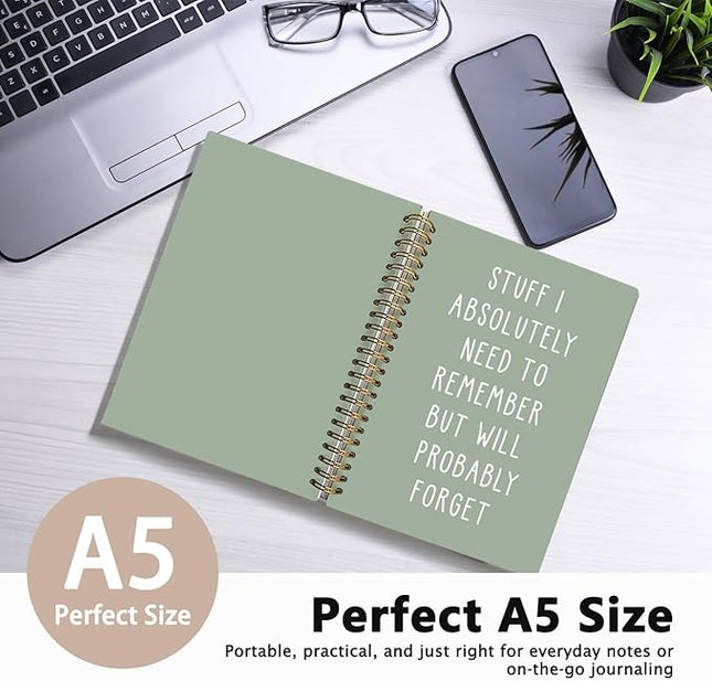 LIANGW Funny Notebooks Journal, Sarcastic Notebooks for Work, Funny Office Gifts for Coworkers, Funny Notebooks for Work, Office Humor Gifts, Black Hardcover Spiral Notebook 5.5x8.3 Inch(green)