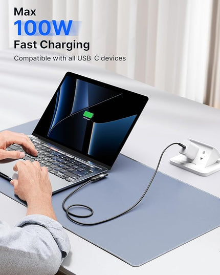 JSAUX 90 Degree USB C Male to Female Adapter 2-Pack, 40Gbps Data Transfer PD 100W Type C 3.1 Extender for Switch 2, Switch OLED, ROG Ally, Steam Deck, VR, MacBook, iPad, iPhone Air/17/16/15 and More