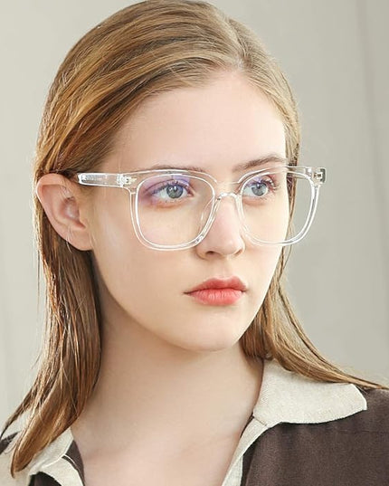 PANNER Oversized Square Blue Light Blocking Glasses for Women Men Anti Glare Reduce Eyestrain Computer Glasses