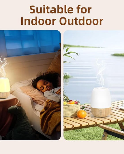 SEEDSEEL 150ML Cordless Essential Oil Diffuser, Built-in 6000mAH Rechargeable Battery, 7-Hour Runtime, 7 LED Color Changing Lights, Portable Aromatherapy Diffuser for Home,Office,Outdoor