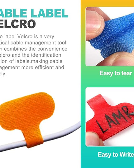 40 PCS Multi-Color Cable Labels, Reusable Write-On Cord Tags for Wire Management & Identification, Waterproof Charger Cord Organizer for Electronics, Home, Office - Assorted Colors