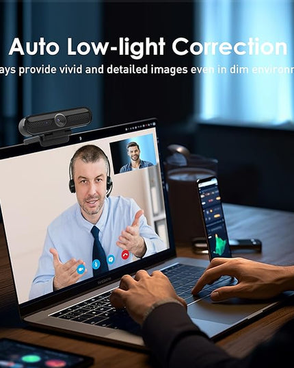 saylas 2K Webcam with Microphone, 78°FOV FHD Streaming Camera with 2K/30fps, 1080P/60fps, Privacy Cover, Plug & Play USB Web Cam, Autofocus, Webcam for PC, Computer Web Camera for Laptop, Mac, Zoom