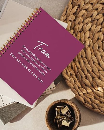 Raspberry Meeting Notebook for Work, Employee Appreciation Gifts, Team Gifts for Employees, Thank You Gifts for Women Men Leader Boss Manager Mentor Coworkers, Journals for Writing, 5.5"x8.3"