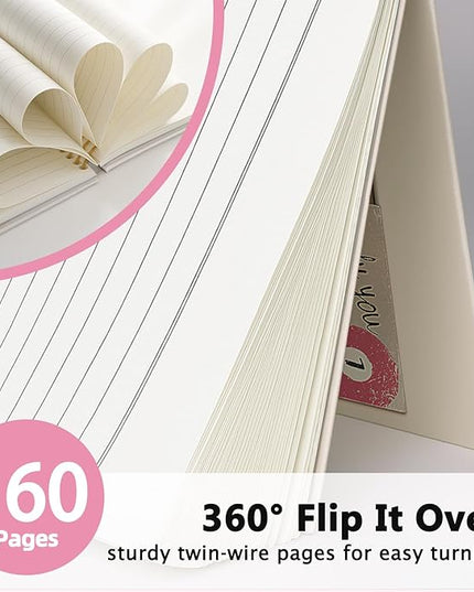 Vintage Preppy Aesthetic Spiral Notebook Journal, Pink Girly Notebook, Preppy Gifts for Women, Office Supplies, Hardcover Spiral Notebook 80 Sheets -160 Pages 5.5x8.3 Inch