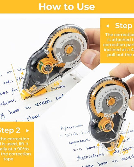 M&G 12 pack 68.9 Feet correction tape,826.8FT/ 252M in total, Correction tape bulk for Office, Note Taking, Journal,Easy to Use Applicator for Instant Corrections