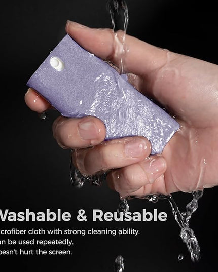 CLICK CLEAN Touchscreen Mist Cleaner, Screen Cleaner, All in One Screen Cleaner Spray with Microfiber and Phone Stand for All Phones, Laptop and Tablet Screens (Purple), W5131