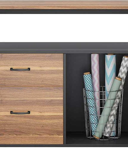 Tribesigns 63" Executive Desk with Reversible File Cabinet, Large L-Shaped Office Desk with Drawers, Business Furniture Workstation for Home Office