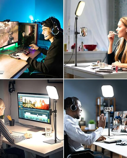 Video Conference Lighting, 180 LED Webcam Light with 3 Color & 5 Brightness for Video Recording, Zoom Light with Phone Holder for Laptop Computer Online Meeting, Video Calls, Live (1-Pack with Remote)