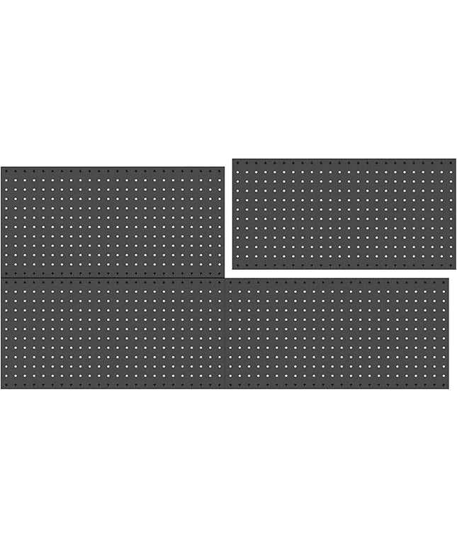 WALMANN Metal Pegboard Panels for Wall Tools Storage Pegboard for Garage, Workbench, Modular Peg Board Tool Organizer Board (Black 12"*24", Pack of 4)