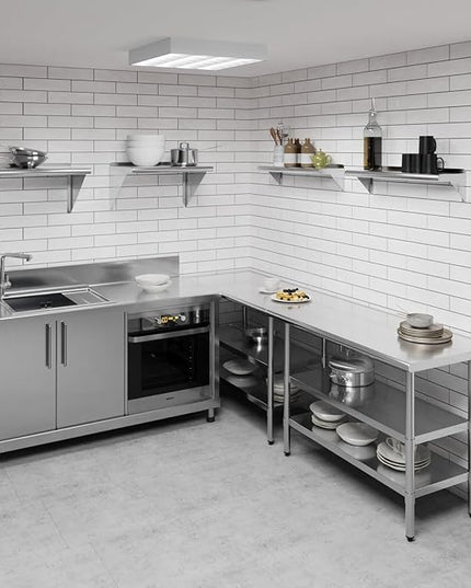 AmGood 30" Long X 8" Deep Stainless Steel Wall Shelf | NSF Certified | Appliance & Equipment Metal Shelving | Kitchen, Restaurant, Garage, Laundry, Utility Room