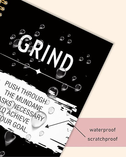 Inspirational Grind Quotes Journal, Motivational Journal Notebook for Work, Inspirational Gifts for Women Men Coworker, Office Gifts for Colleague, Hardcover Spiral Notebook 5.5x8.3