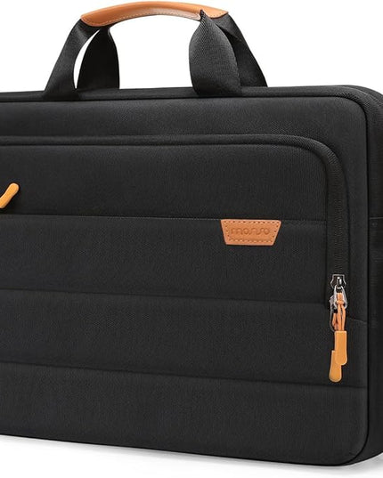 MOSISO Laptop Shoulder Messenger Bag, Computer Bag, Briefcase with Front Rectangle&Horizontal Pockets&Belt
