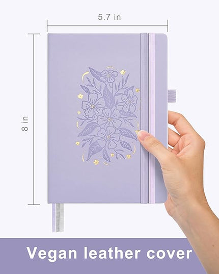 &And Per Se Lined Journal Notebook for Women&Men with Pattern, 160 Pages 100GSM Thick Paper, A5 Hardcover Journals for Writing(Lavender)