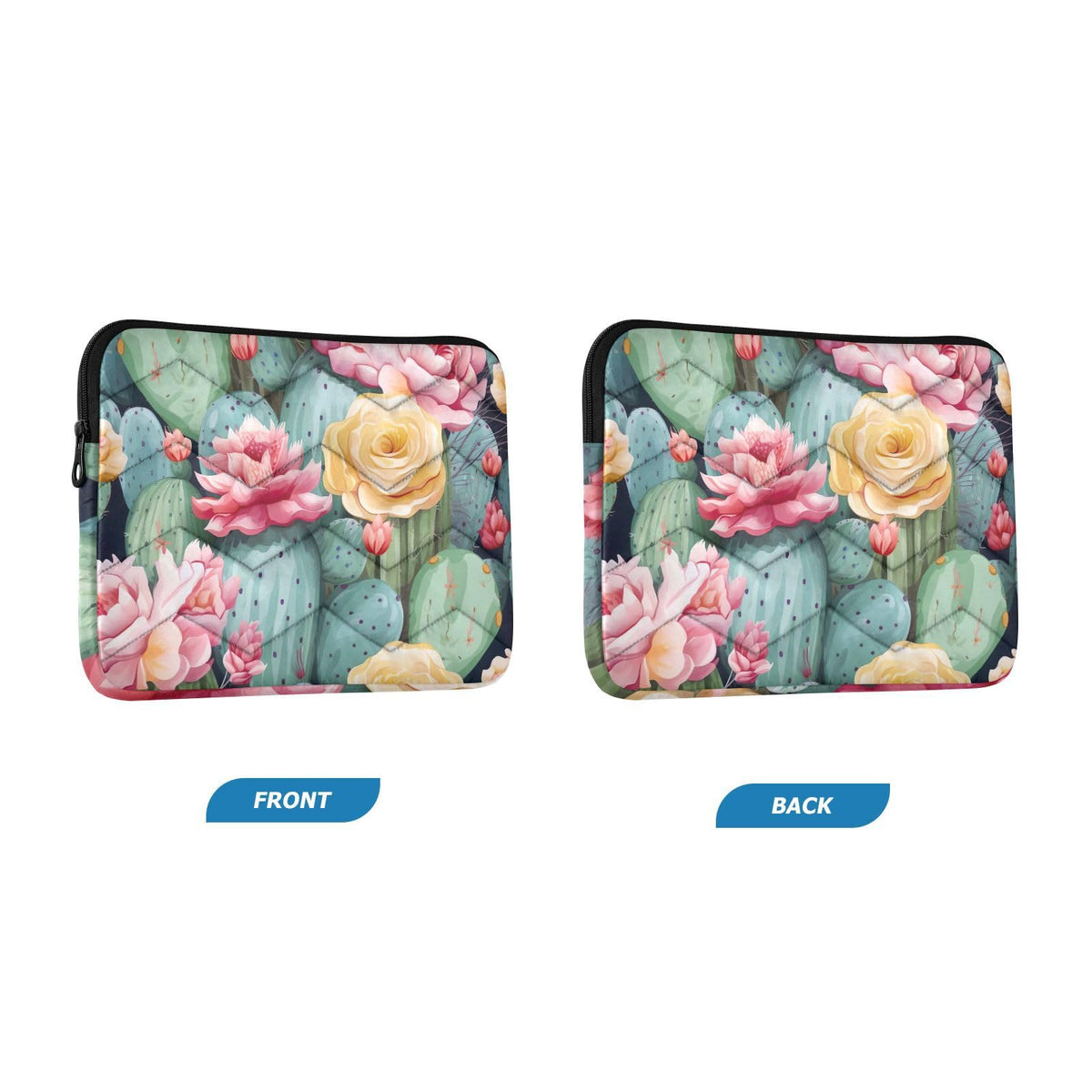 innewgogo Cactus Orange Pink Flower 13-14 Inch Laptop Sleeve Bag for Men Women Durable Protective Computer Carrying Cover with Waterproof Fabric Laptop Carrying Case for Most Tablet Portable Monitors
