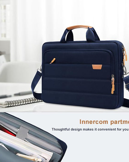 MOSISO Laptop Shoulder Messenger Bag, Computer Bag, Briefcase with Front Rectangle&Horizontal Pockets&Belt