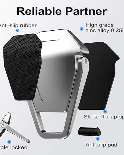 Laptop Stand for Desk, Portable Anti-Slip Keyboard Riser, Zinc Alloy Keyboard Stands, Computer Stand Compatible with MacBook Air/Pro, 10-15.6 Inches Laptops and Keyboards (Sliver)