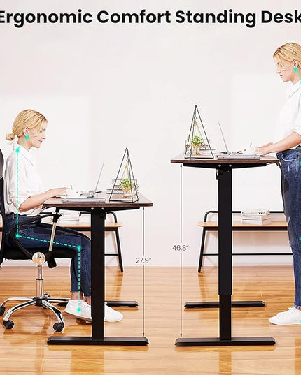 Electric Standing Desk Frame,Compatible Desktop Size 43″-72″ and 187 lbs Weight,Memory Controller Height Adjustable Frame,White Frame Only