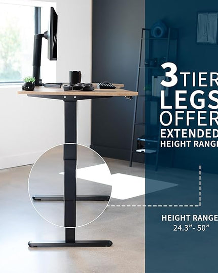 VIVO Electric 63 x 32 in Dual Motor Standing Desk, Memory Height Adjustment, 2B Series, Reclaimed Wood Top Black Frame, DESK-KIT-2B1P