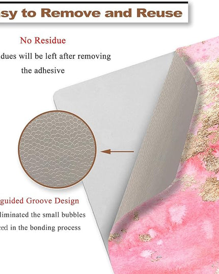 Laptop Skin Sticker Decal,12" 13" 13.3" 14" 15" 15.4" 15.6 inch Laptop Vinyl Skin Sticker Cover Art Protector Notebook PC (2 Wrist Pad Skins Included), Waterproof Removable, Pink Golden Marble